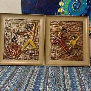 Two Mid-Century Copper Reliefs of Ballerinas